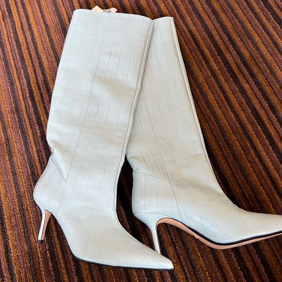 ZARA ANIMAL PRINT HEELED LEATHER BOOTS size 39 women 8 - Picture 3 of 5